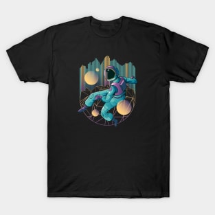 Techno Astronaut Floating in Space T-Shirt